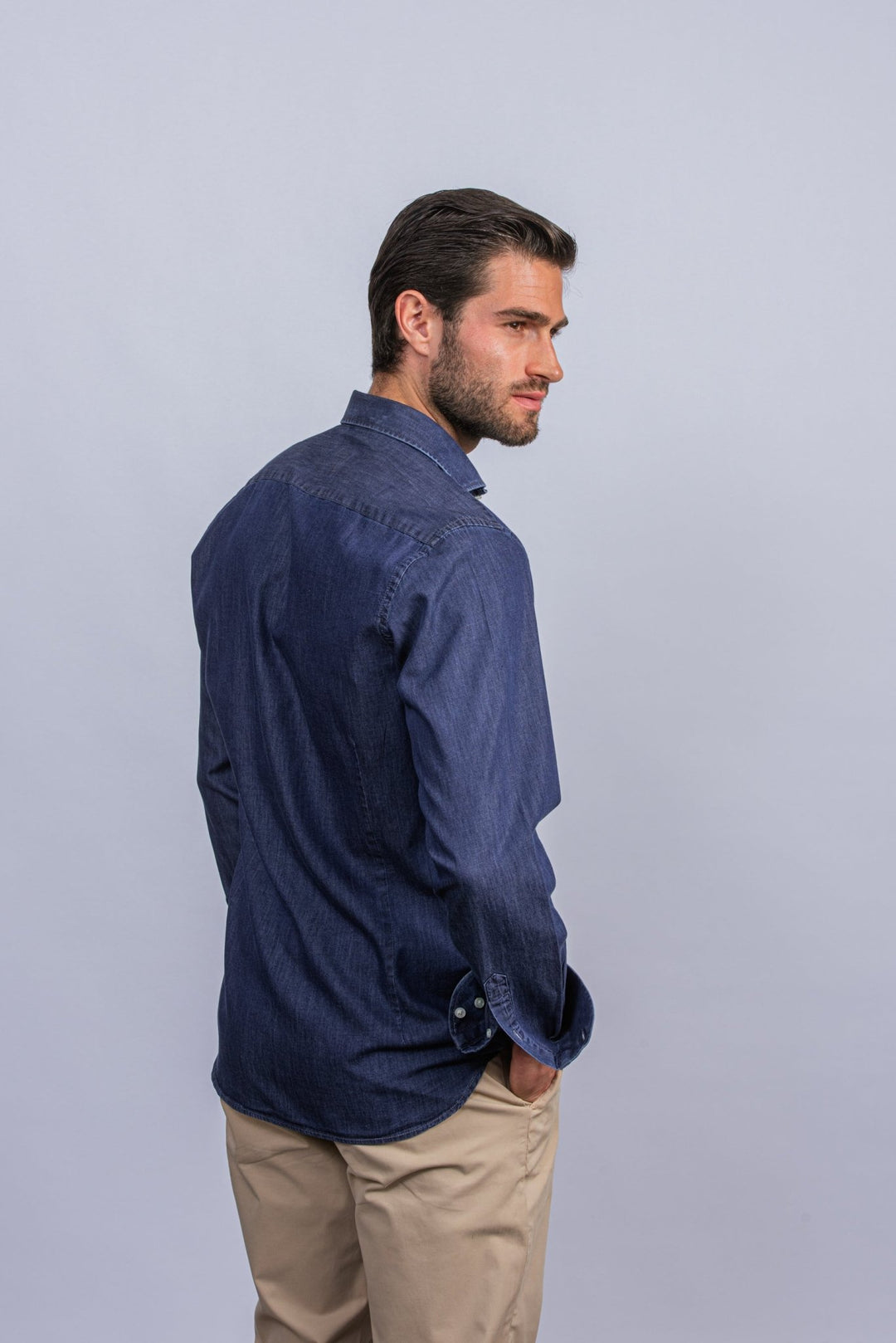 Slim Fit Washed Denim Shirt - Roban