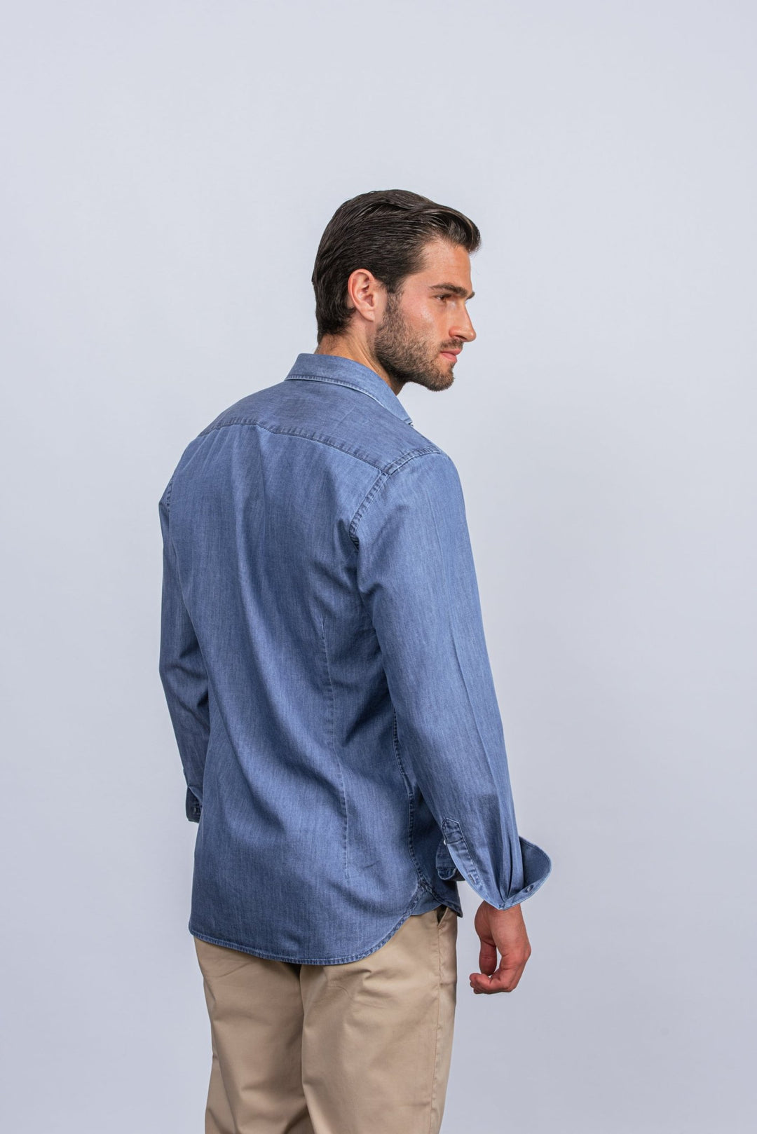 Slim Fit Washed Denim Shirt - Roban