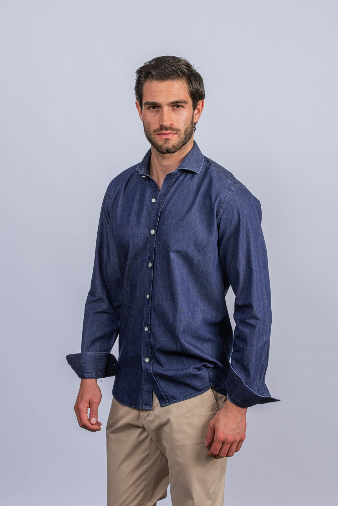 Slim Fit Washed Denim Shirt - Roban