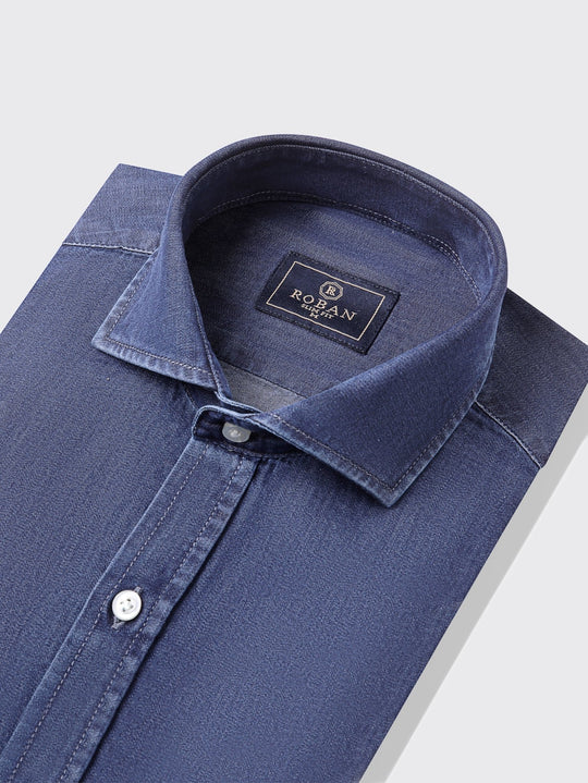 Slim Fit Washed Denim Shirt - Roban