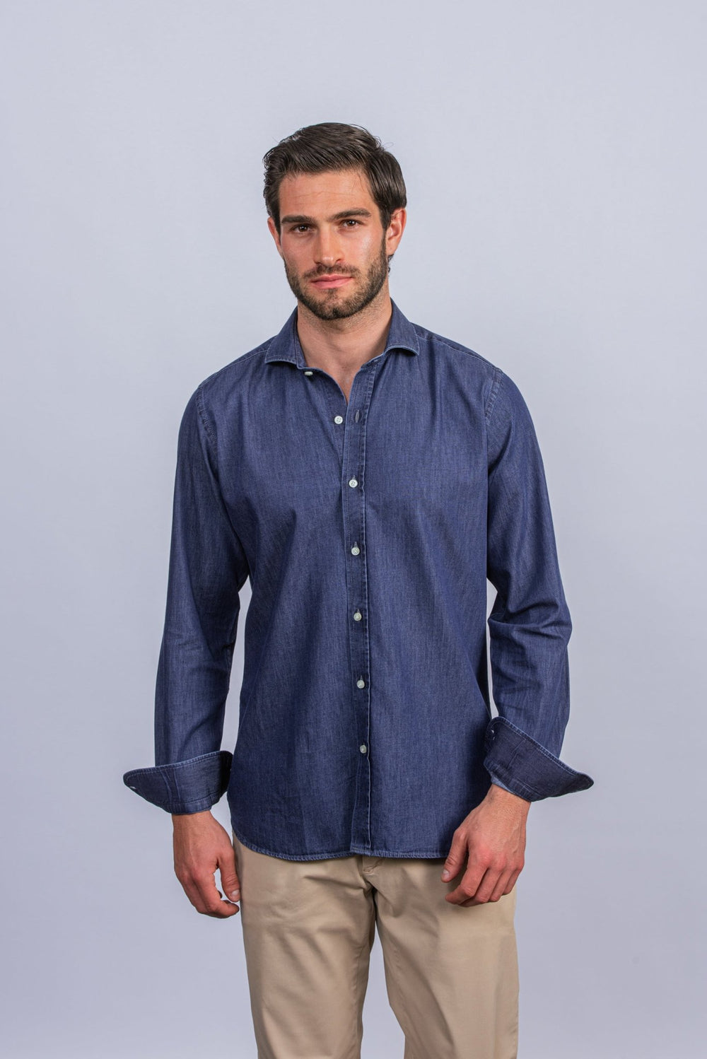 Slim Fit Washed Denim Shirt - Roban
