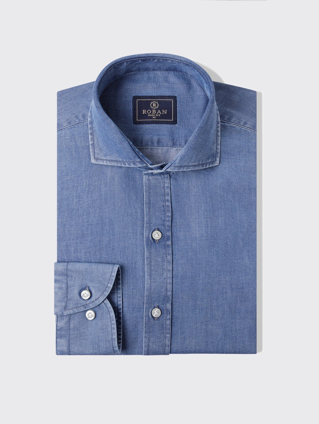 Slim Fit Washed Denim Shirt - Roban