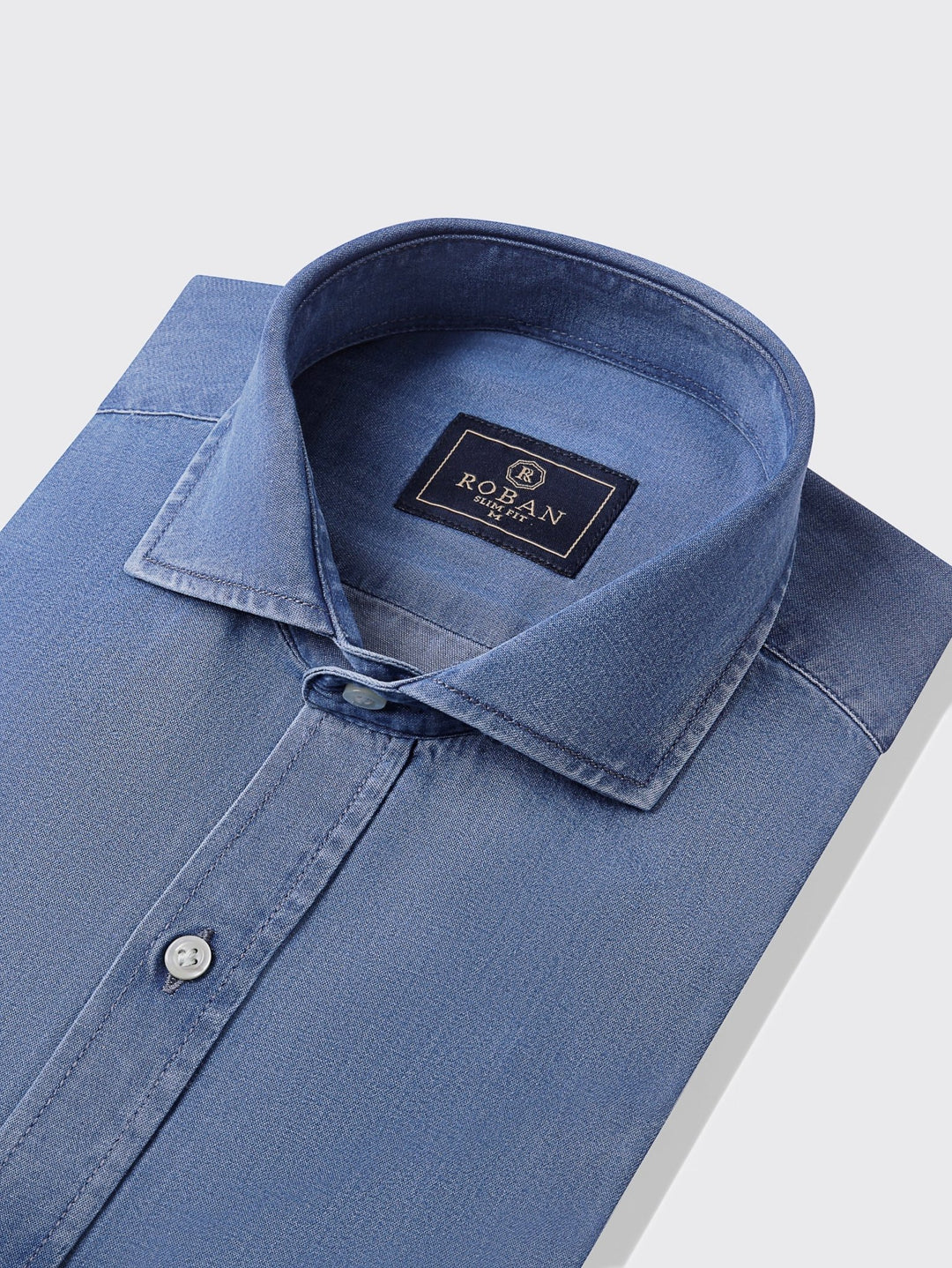 Slim Fit Washed Denim Shirt - Roban