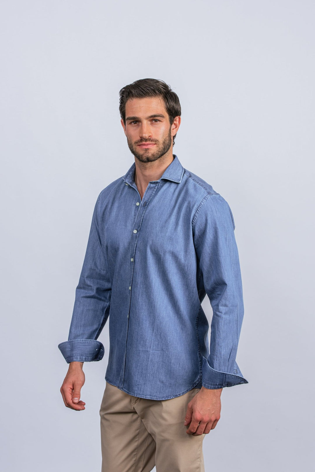 Slim Fit Washed Denim Shirt - Roban