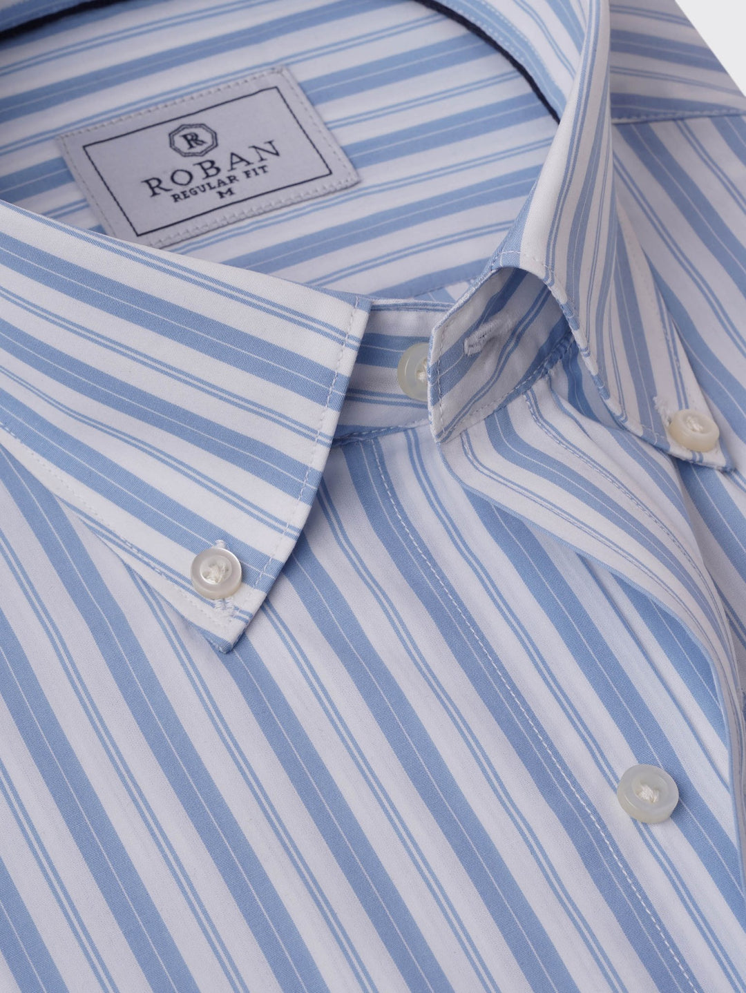STRIBED COTTON REGULAR FIT SHIRT - Roban