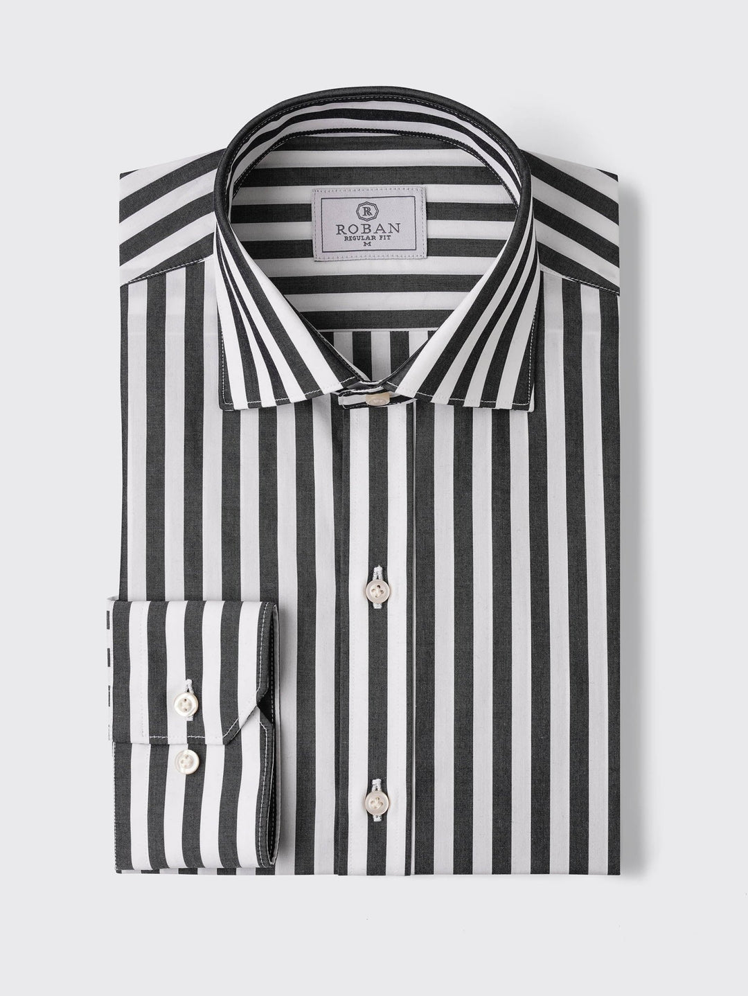 STRIBED COTTON REGULAR FIT SHIRT - Roban
