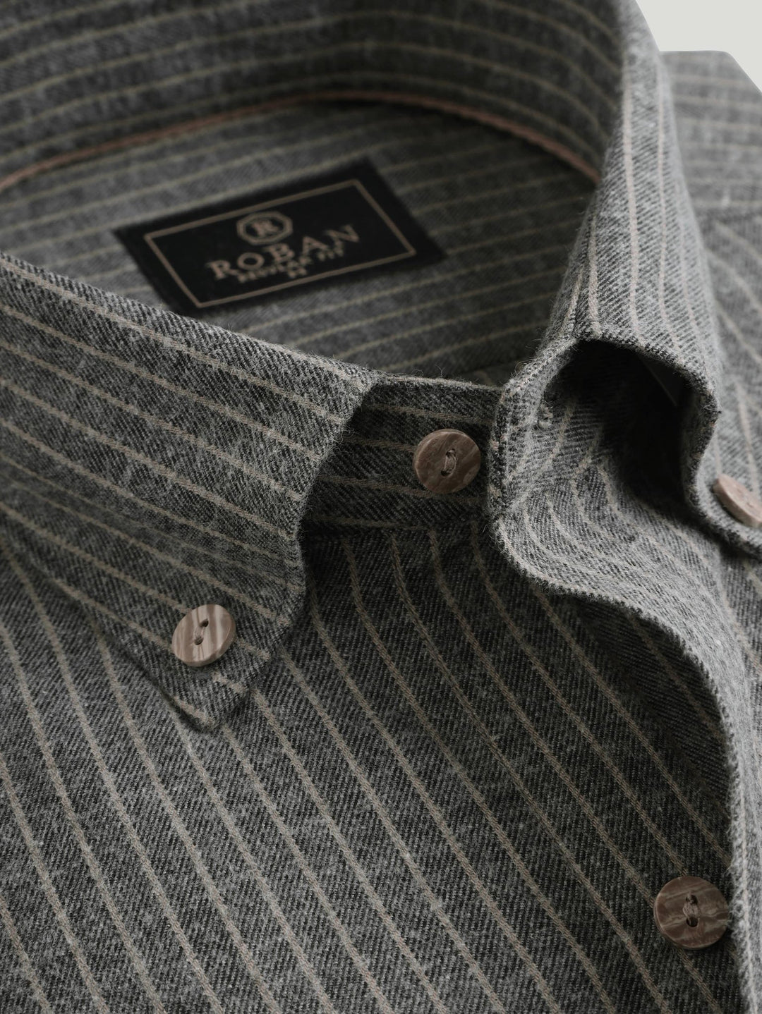 STRIBED FLANNEL REGULAR FIT SHIRT - Roban