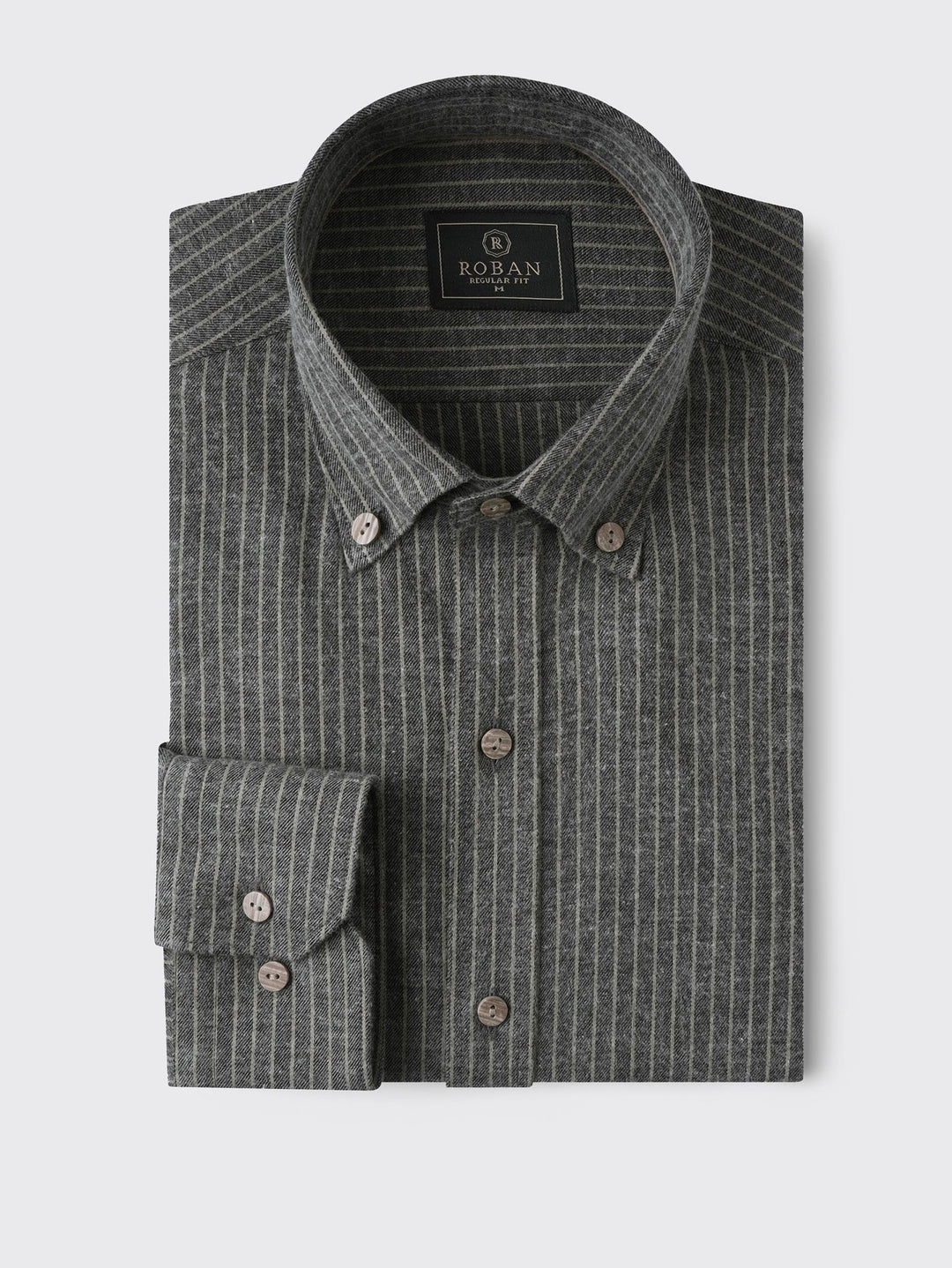 STRIBED FLANNEL REGULAR FIT SHIRT - Roban