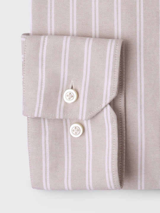 STRIBED WASHED OXFORD REGULAR FIT SHIRT - Roban