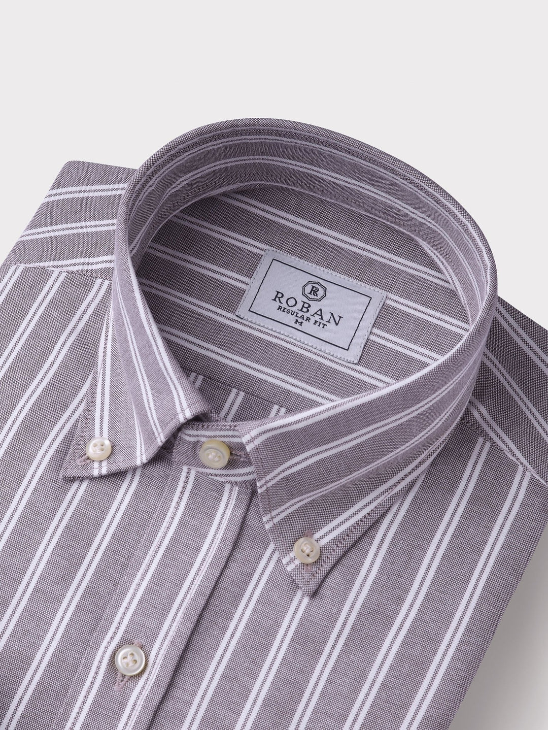 STRIBED WASHED OXFORD REGULAR FIT SHIRT - Roban