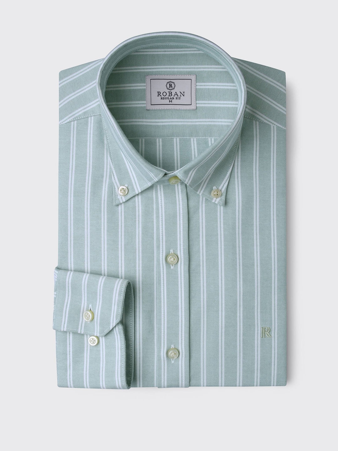 STRIBED WASHED OXFORD REGULAR FIT SHIRT - Roban