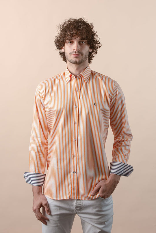 STRIPED COTTON REGULAR FIT SHIRT - Roban