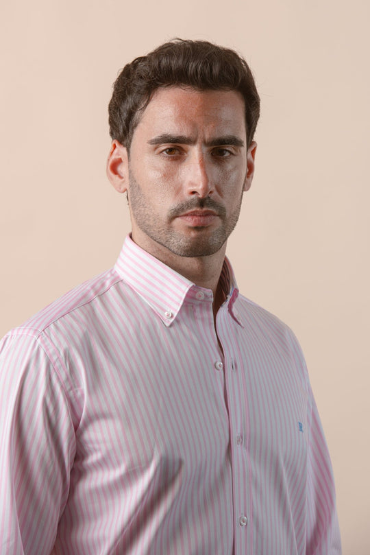 STRIPED COTTON REGULAR FIT SHIRT - Roban