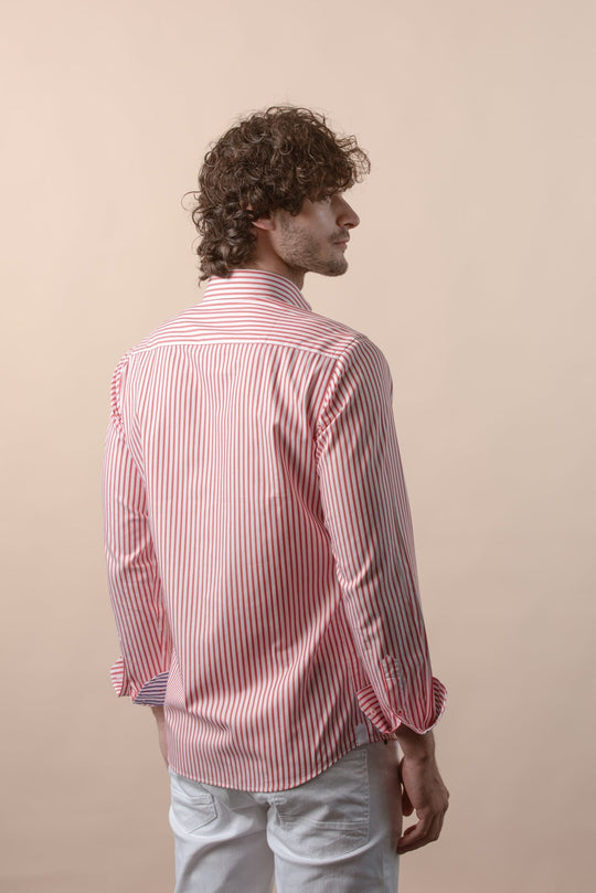 STRIPED COTTON REGULAR FIT SHIRT - Roban