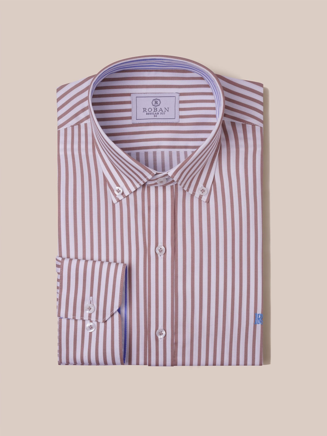 STRIPED COTTON REGULAR FIT SHIRT - Roban