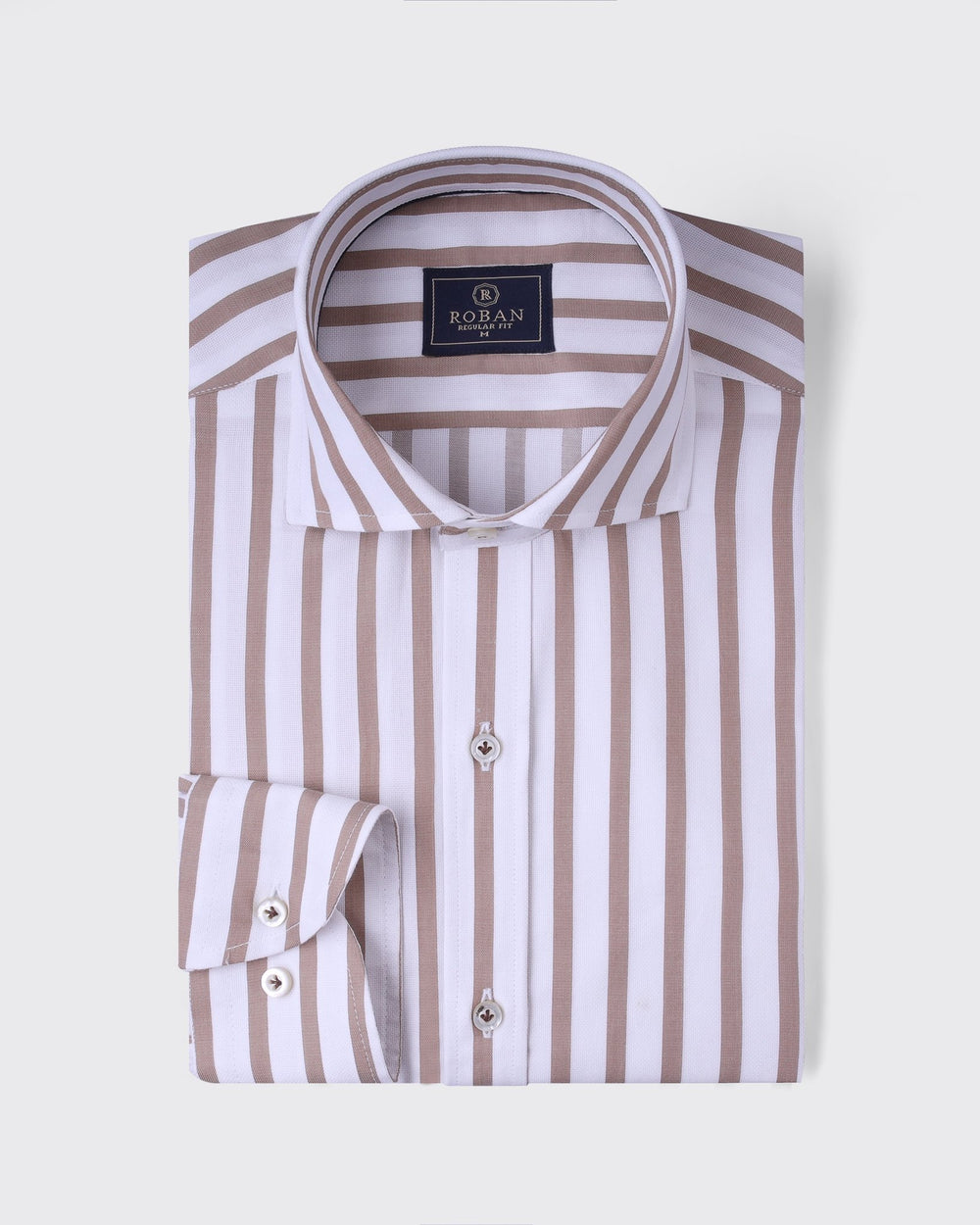 STRIPED COTTON REGULAR FIT SHIRT - Roban