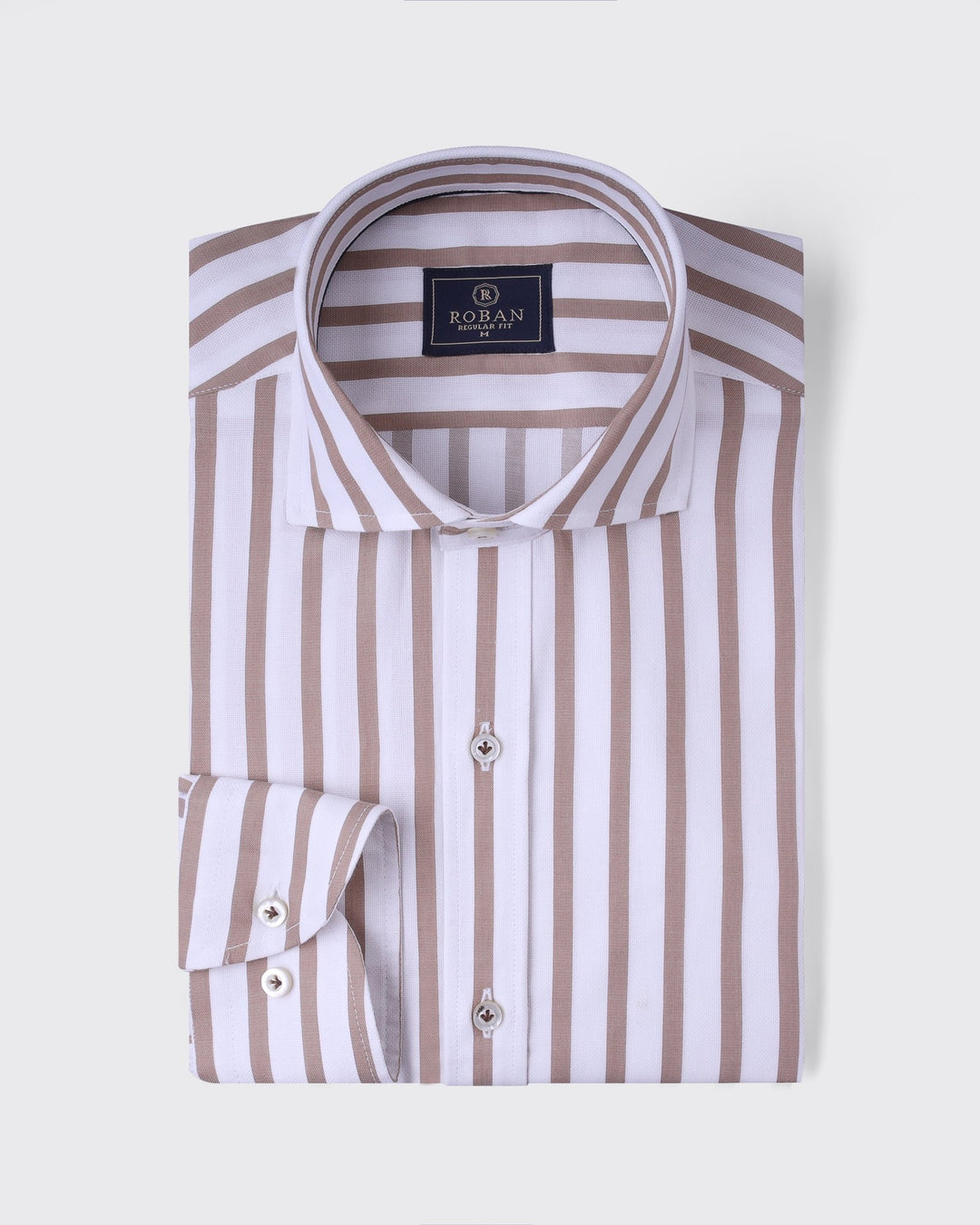 STRIPED COTTON REGULAR FIT SHIRT - Roban