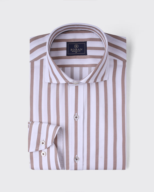 STRIPED COTTON REGULAR FIT SHIRT - Roban