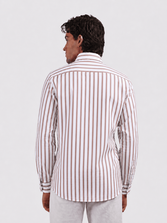 STRIPED COTTON REGULAR FIT SHIRT - Roban