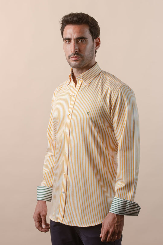 STRIPED COTTON REGULAR FIT SHIRT - Roban