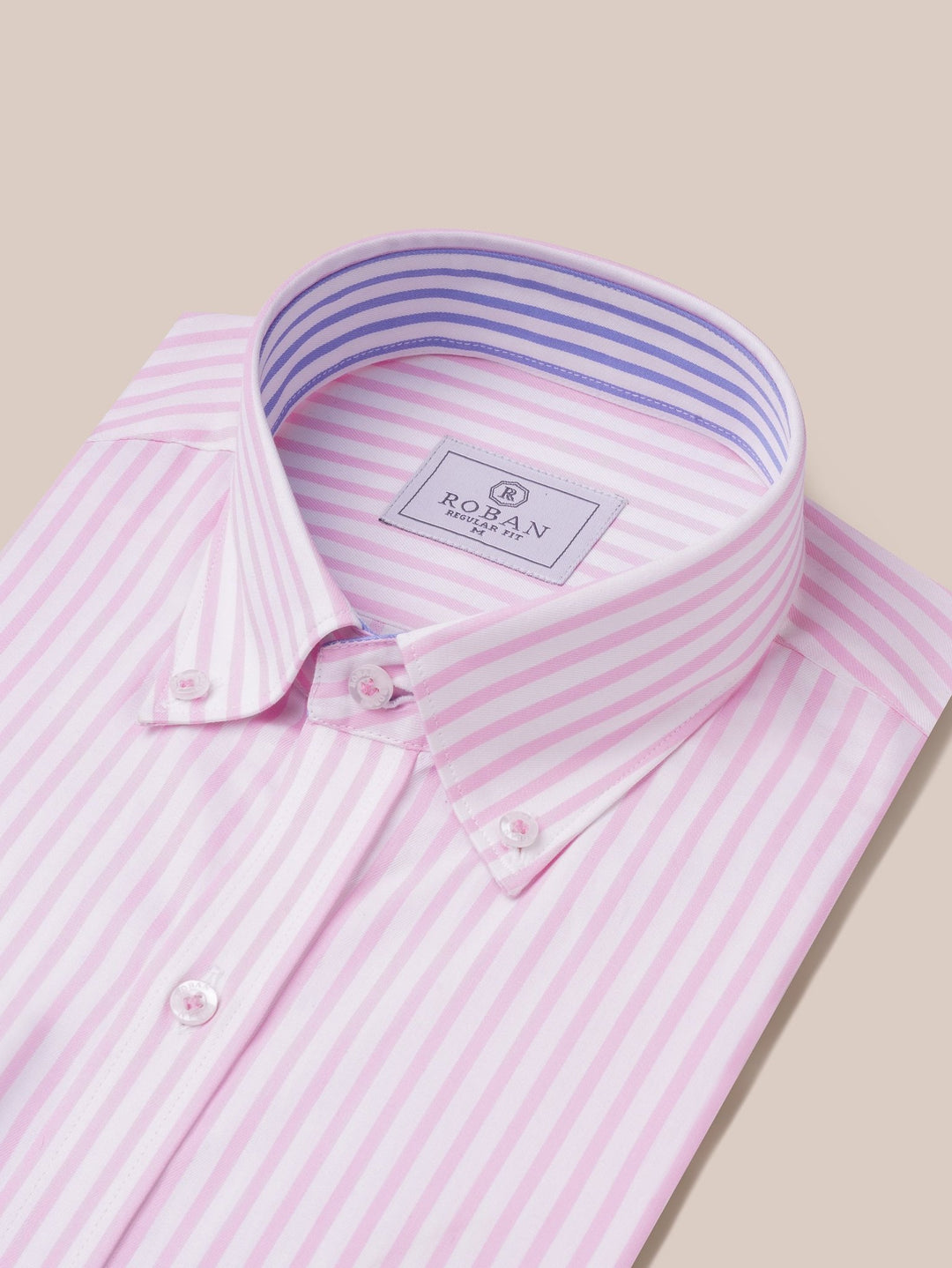 STRIPED COTTON REGULAR FIT SHIRT - Roban