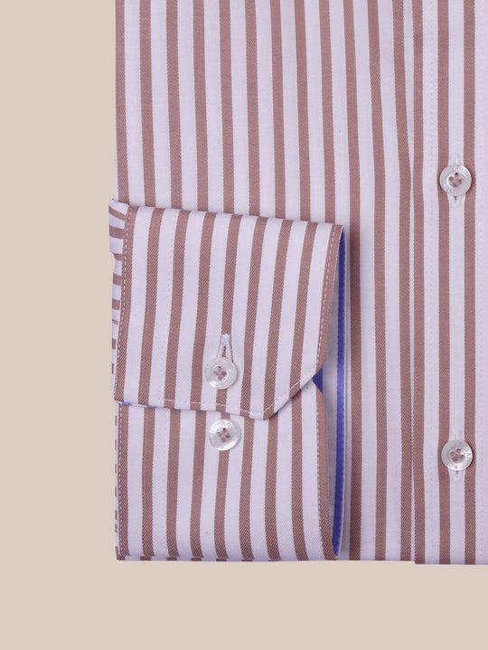 STRIPED COTTON REGULAR FIT SHIRT - Roban