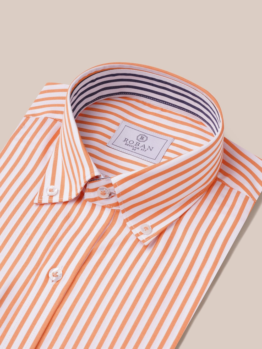 STRIPED COTTON REGULAR FIT SHIRT - Roban