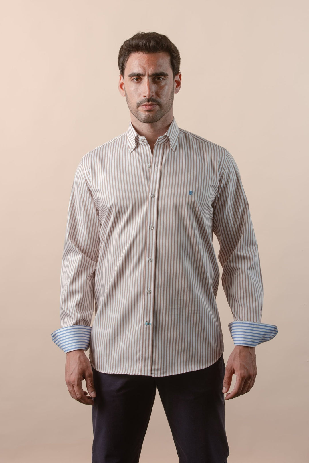 STRIPED COTTON REGULAR FIT SHIRT - Roban