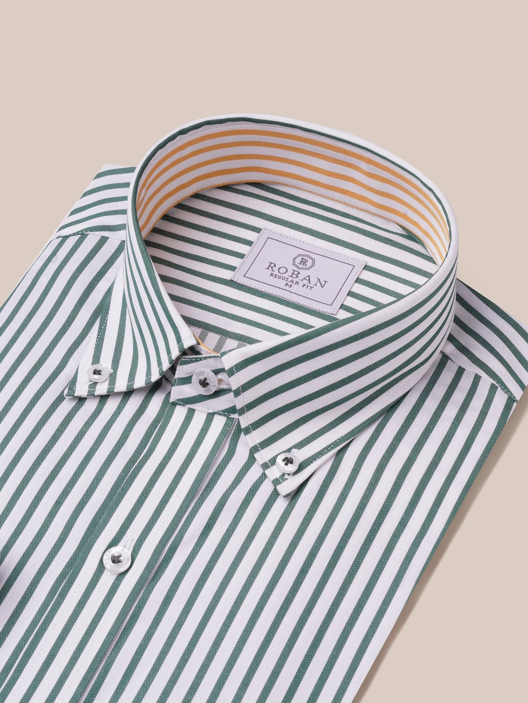STRIPED COTTON REGULAR FIT SHIRT - Roban