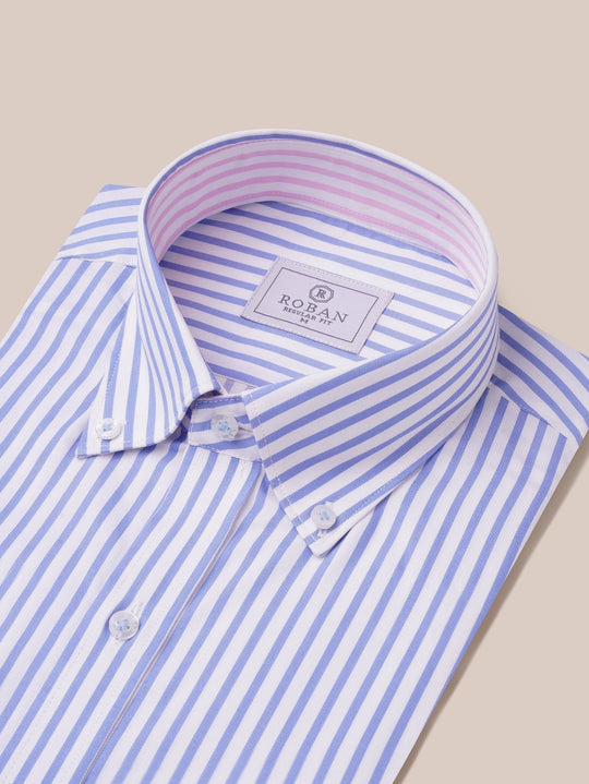 STRIPED COTTON REGULAR FIT SHIRT - Roban