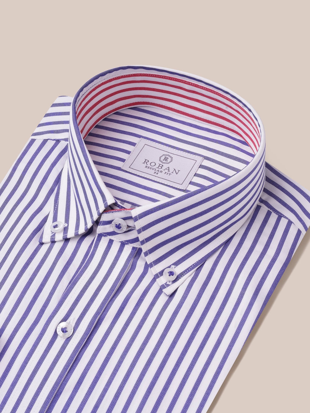 STRIPED COTTON REGULAR FIT SHIRT - Roban