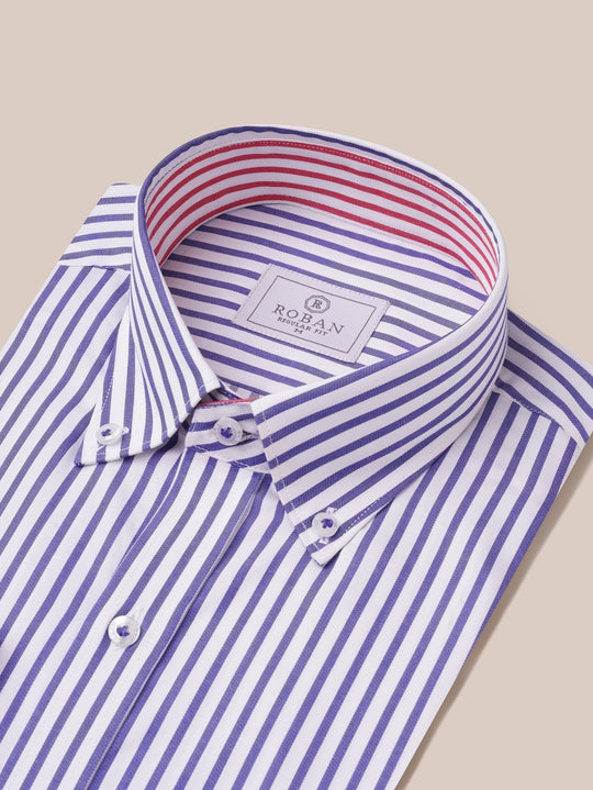 STRIPED COTTON REGULAR FIT SHIRT - Roban