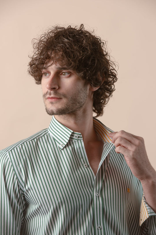 STRIPED COTTON REGULAR FIT SHIRT - Roban