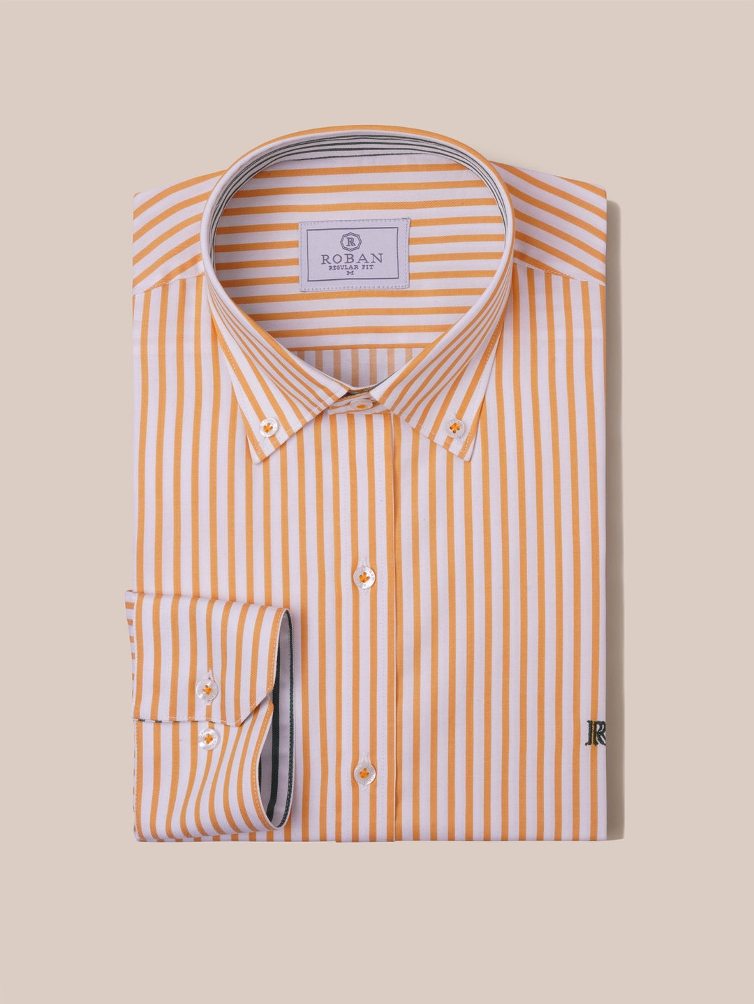 STRIPED COTTON REGULAR FIT SHIRT - Roban