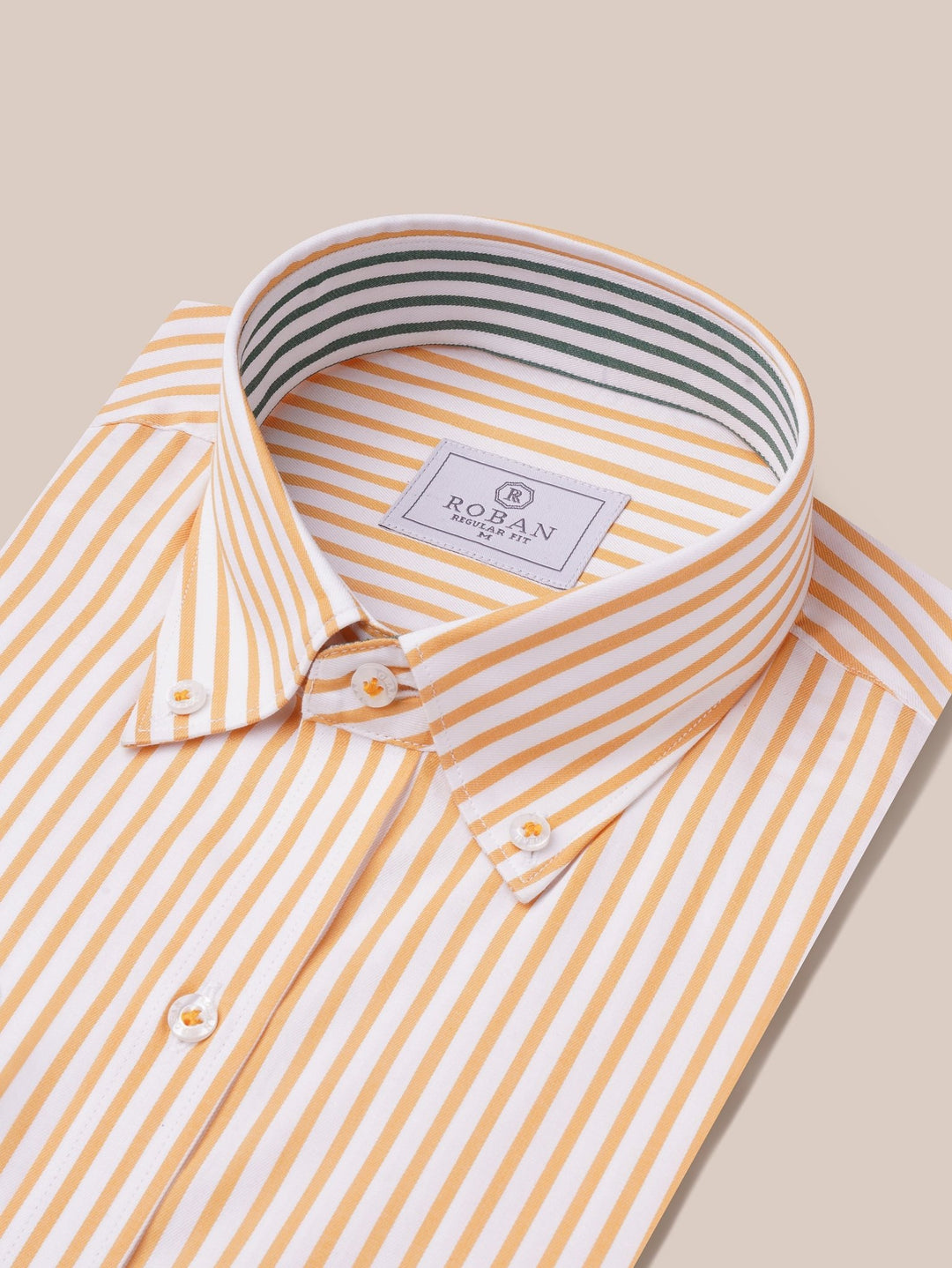 STRIPED COTTON REGULAR FIT SHIRT - Roban