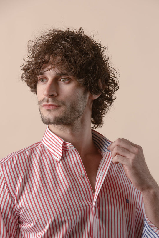 STRIPED COTTON REGULAR FIT SHIRT - Roban