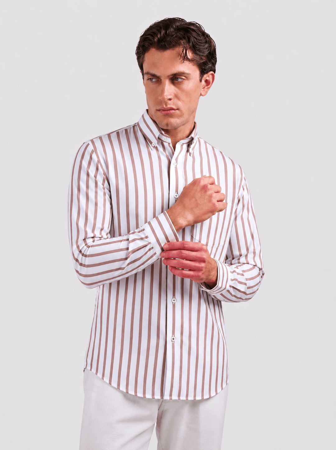 STRIPED COTTON REGULAR FIT SHIRT - Roban