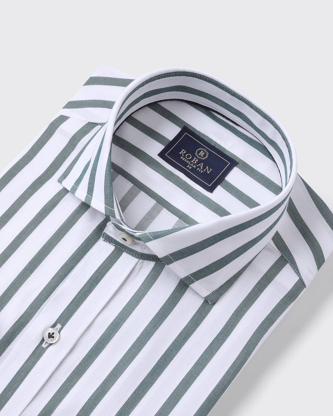 STRIPED COTTON REGULAR FIT SHIRT - Roban