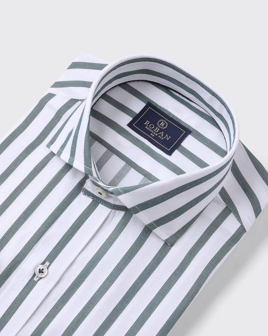 STRIPED COTTON REGULAR FIT SHIRT - Roban