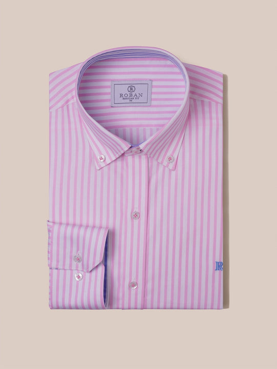 STRIPED COTTON REGULAR FIT SHIRT - Roban