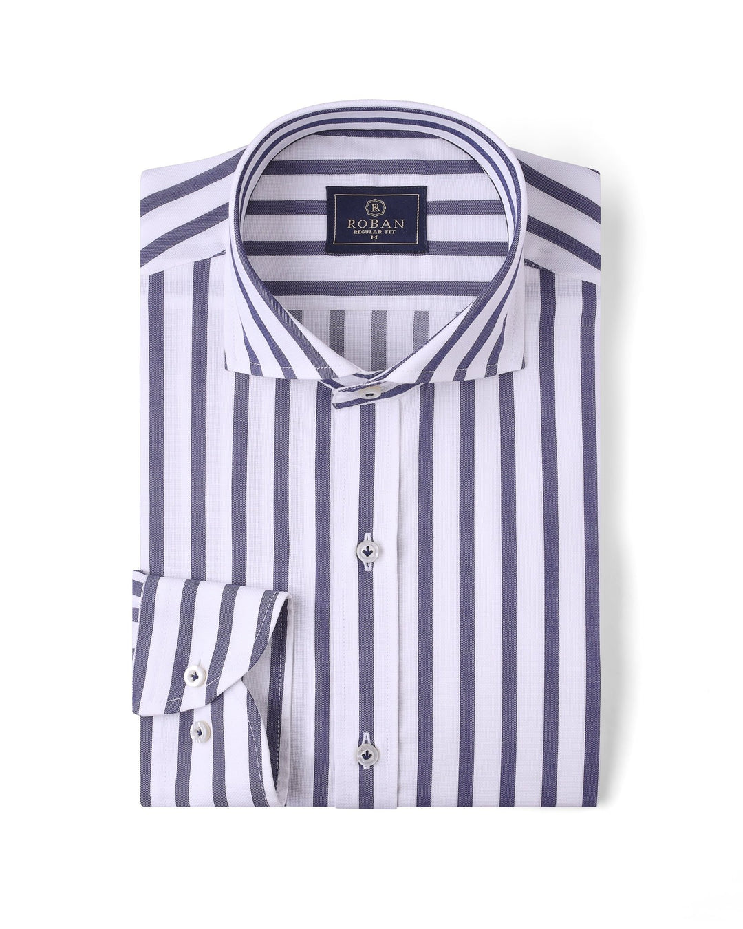 STRIPED COTTON REGULAR FIT SHIRT - Roban