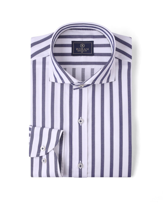 STRIPED COTTON REGULAR FIT SHIRT - Roban
