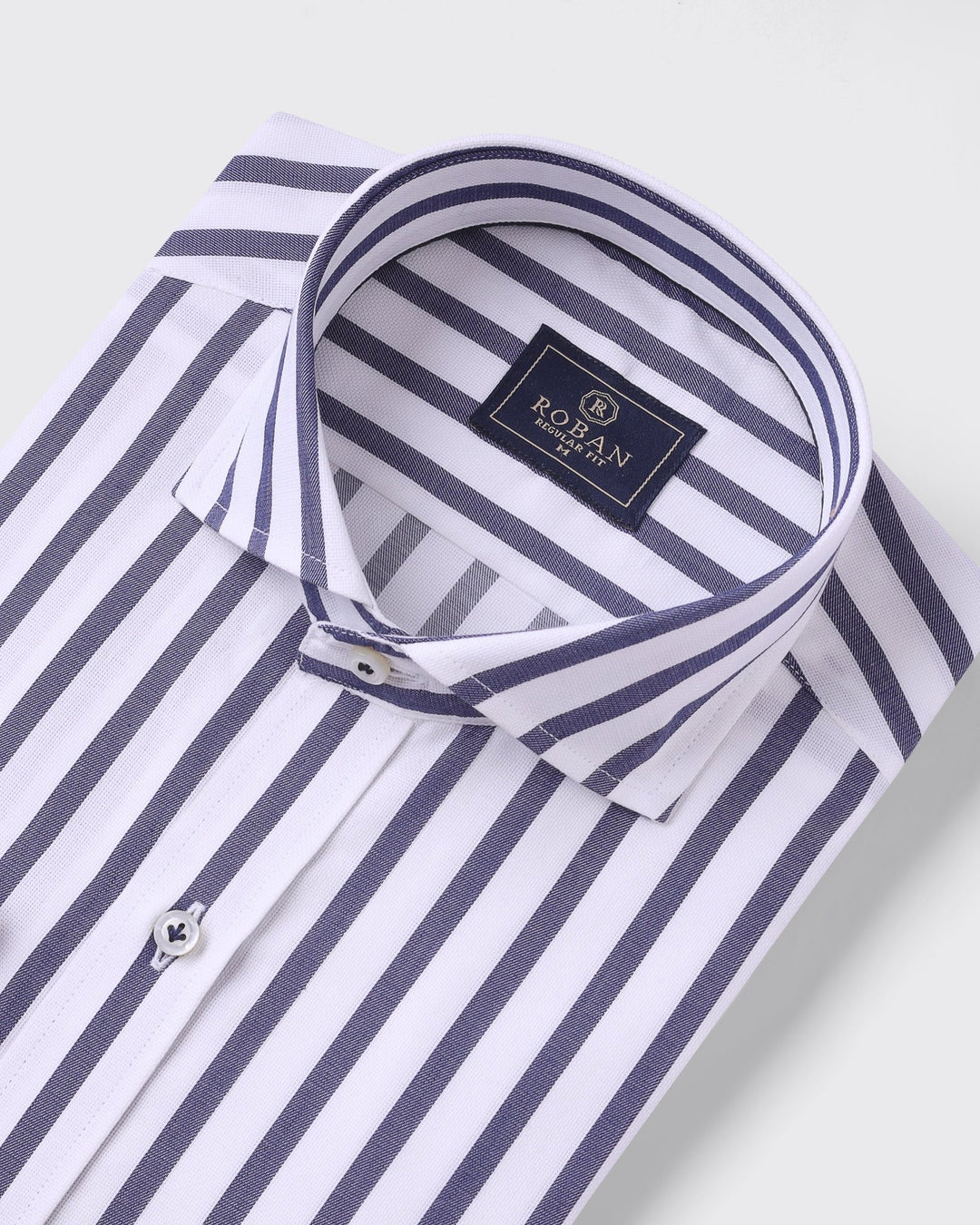 STRIPED COTTON REGULAR FIT SHIRT - Roban