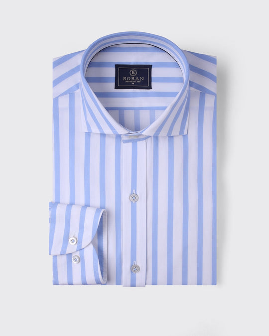 STRIPED COTTON REGULAR FIT SHIRT - Roban