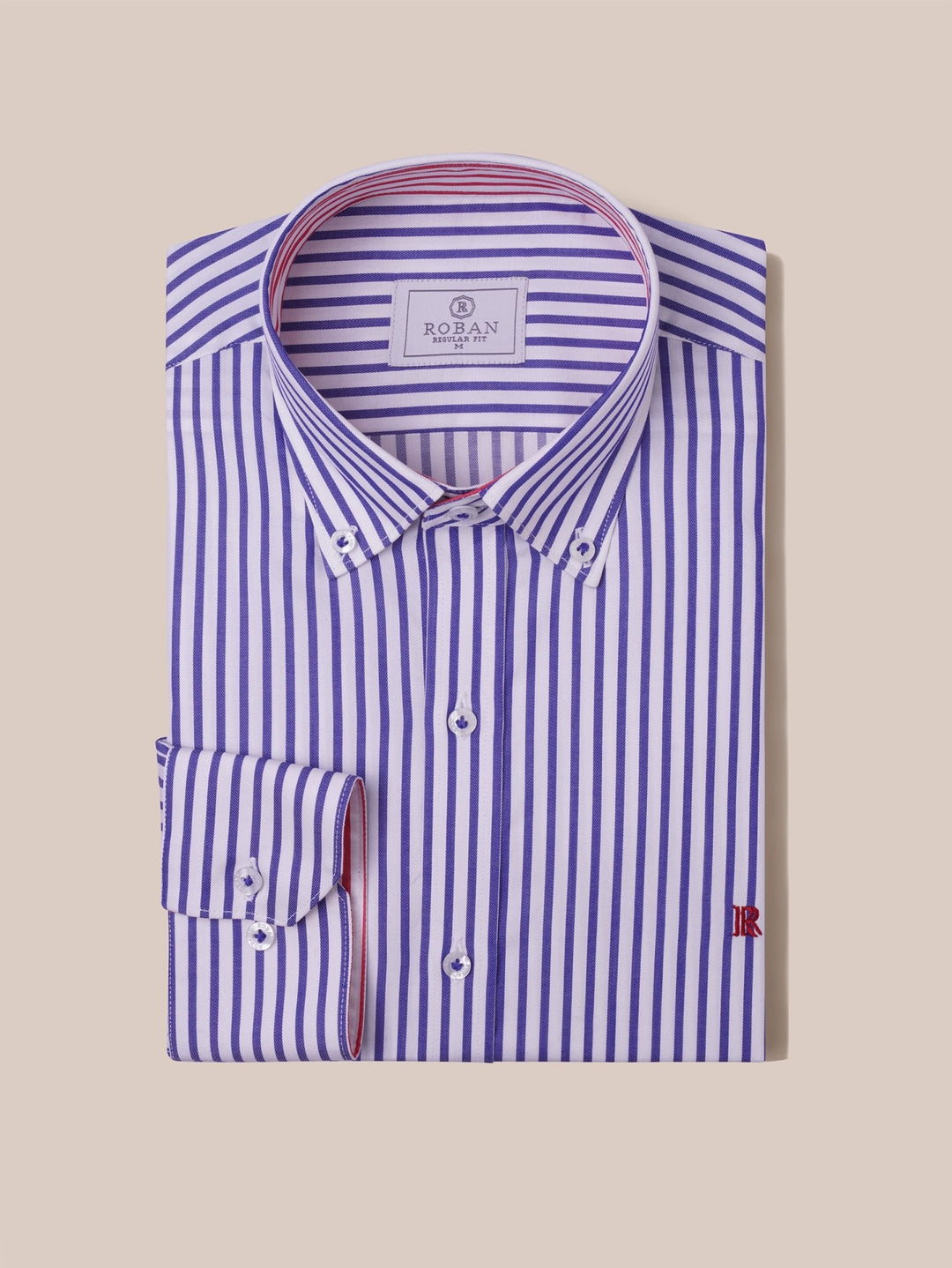 STRIPED COTTON REGULAR FIT SHIRT - Roban