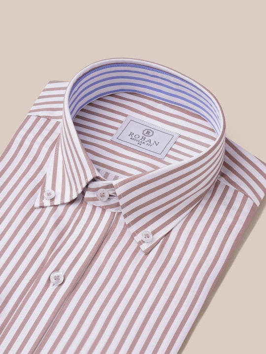 STRIPED COTTON REGULAR FIT SHIRT - Roban