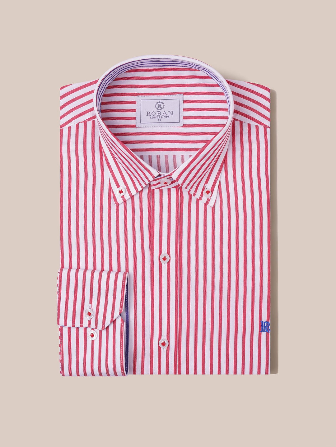 STRIPED COTTON REGULAR FIT SHIRT - Roban