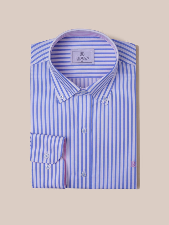 STRIPED COTTON REGULAR FIT SHIRT - Roban