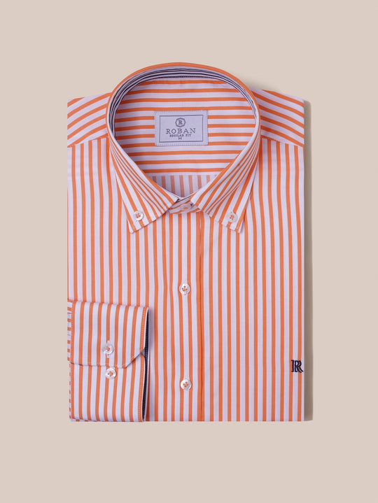 STRIPED COTTON REGULAR FIT SHIRT - Roban