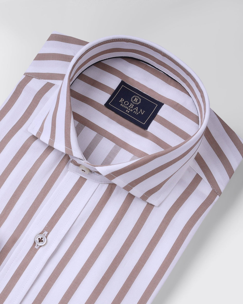 STRIPED COTTON REGULAR FIT SHIRT - Roban